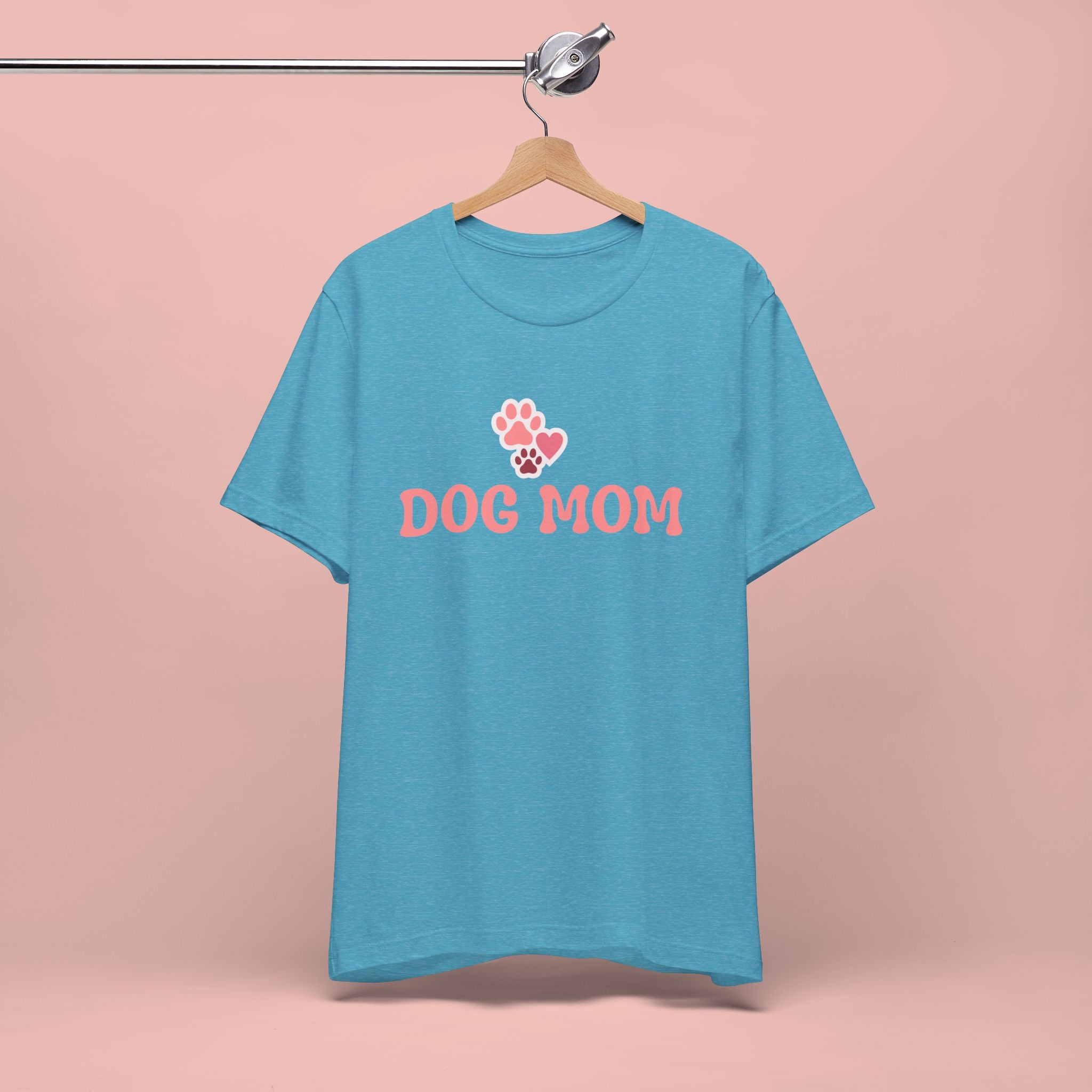 Dog Mom T-Shirt — Pink Paw Graphic Tee for Dog Lovers