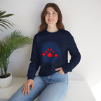 Dog Mama Crewneck Sweatshirt — Paw Print Heart Graphic