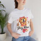 Dog Mom T-Shirt – Cute Golden Retriever Design with Hearts & Paw Prints