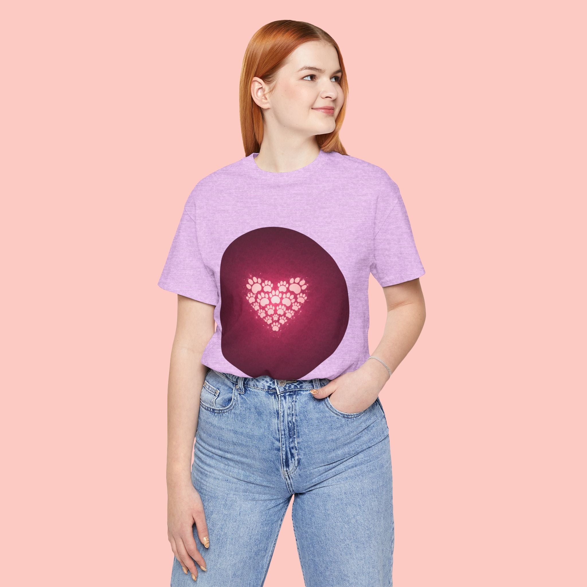 Paw Print Heart T‑Shirt — Cute Pet Lover Tee