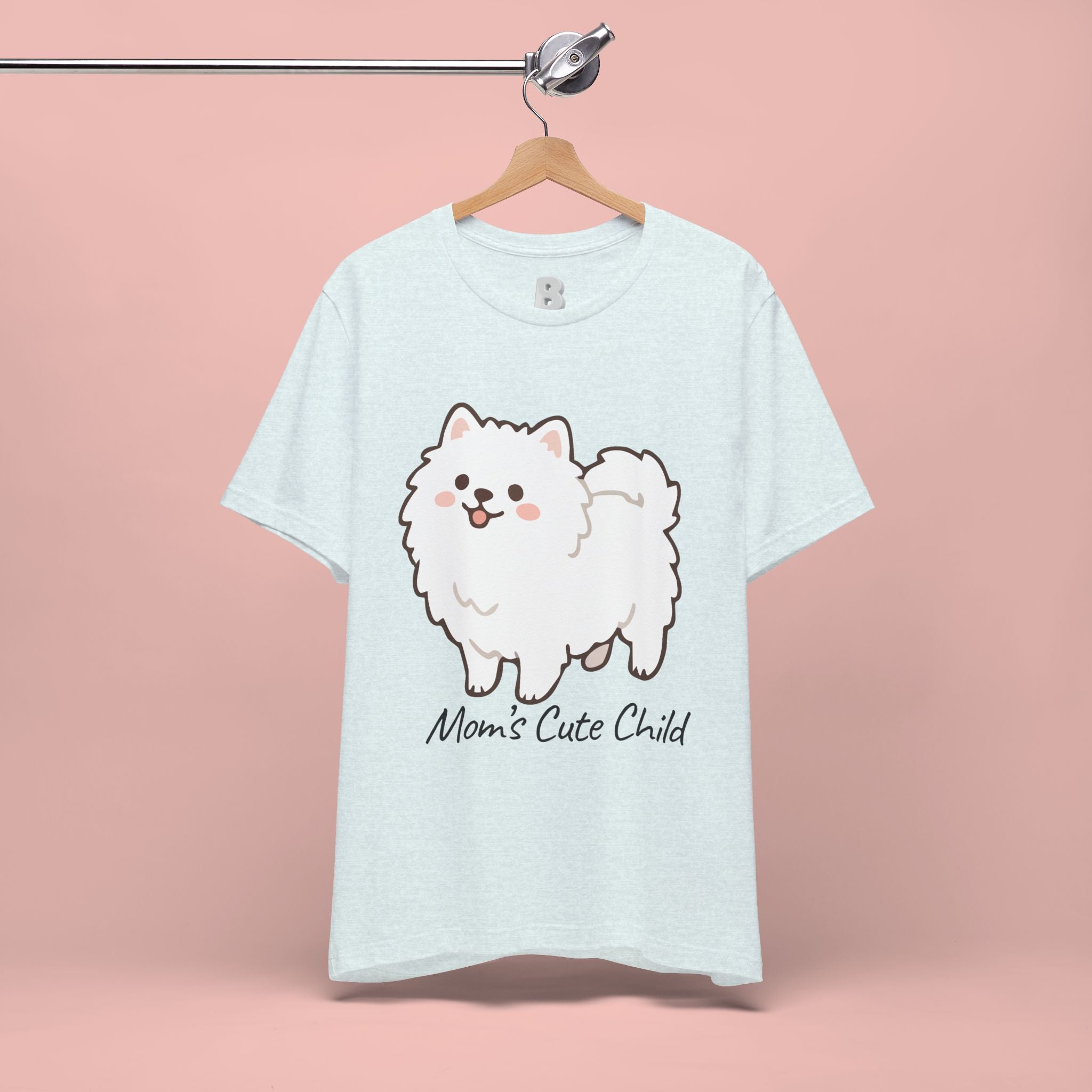Cute Fluffy Pomeranian Tee — "Mom's Cute Child" Dog T-Shirt
