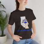 Dog Lover T-Shirt — "Love with my dog." Paw Print Graphic