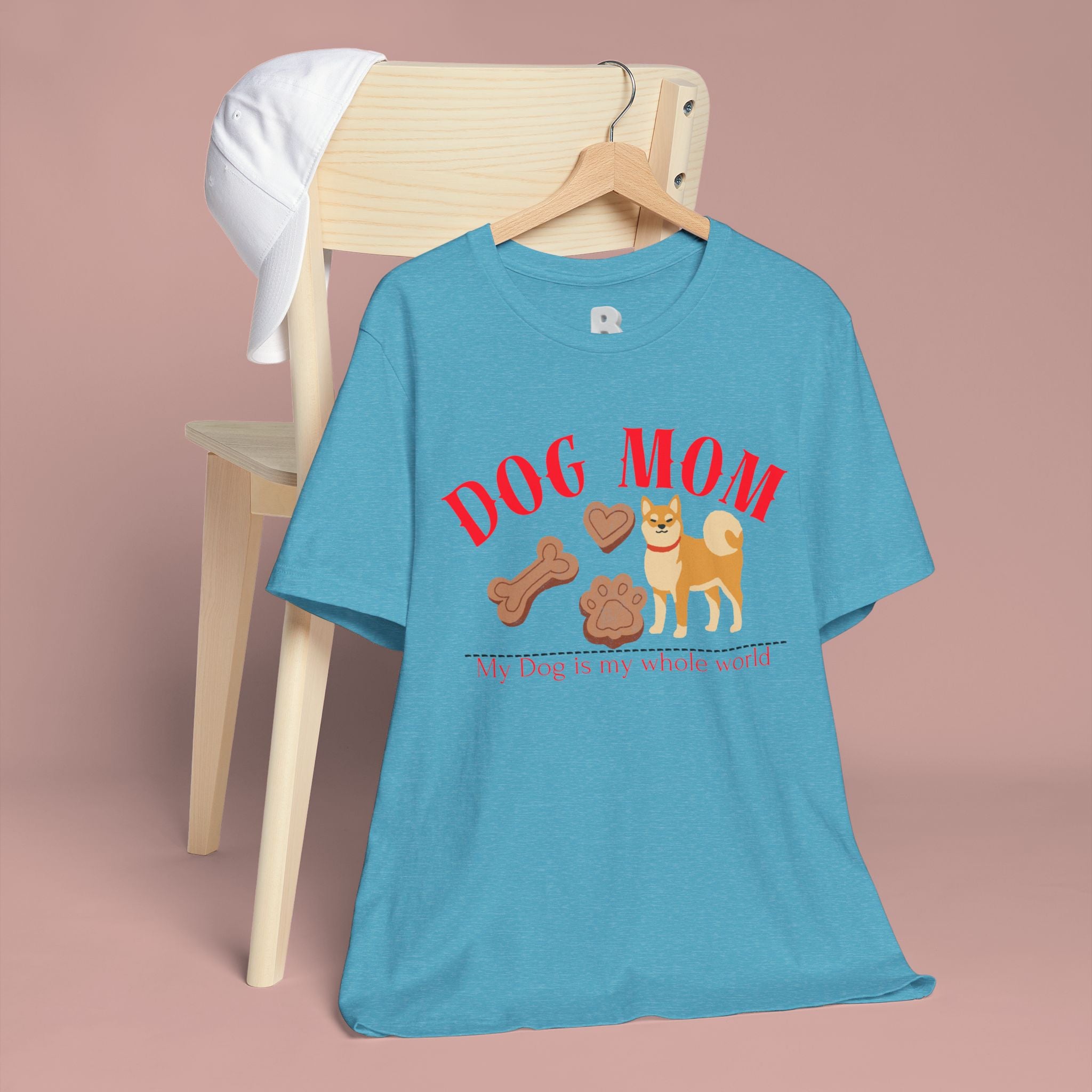 Dog Mom T-Shirt — Cute Shiba & Treats “My Dog Is My Whole World” Tee