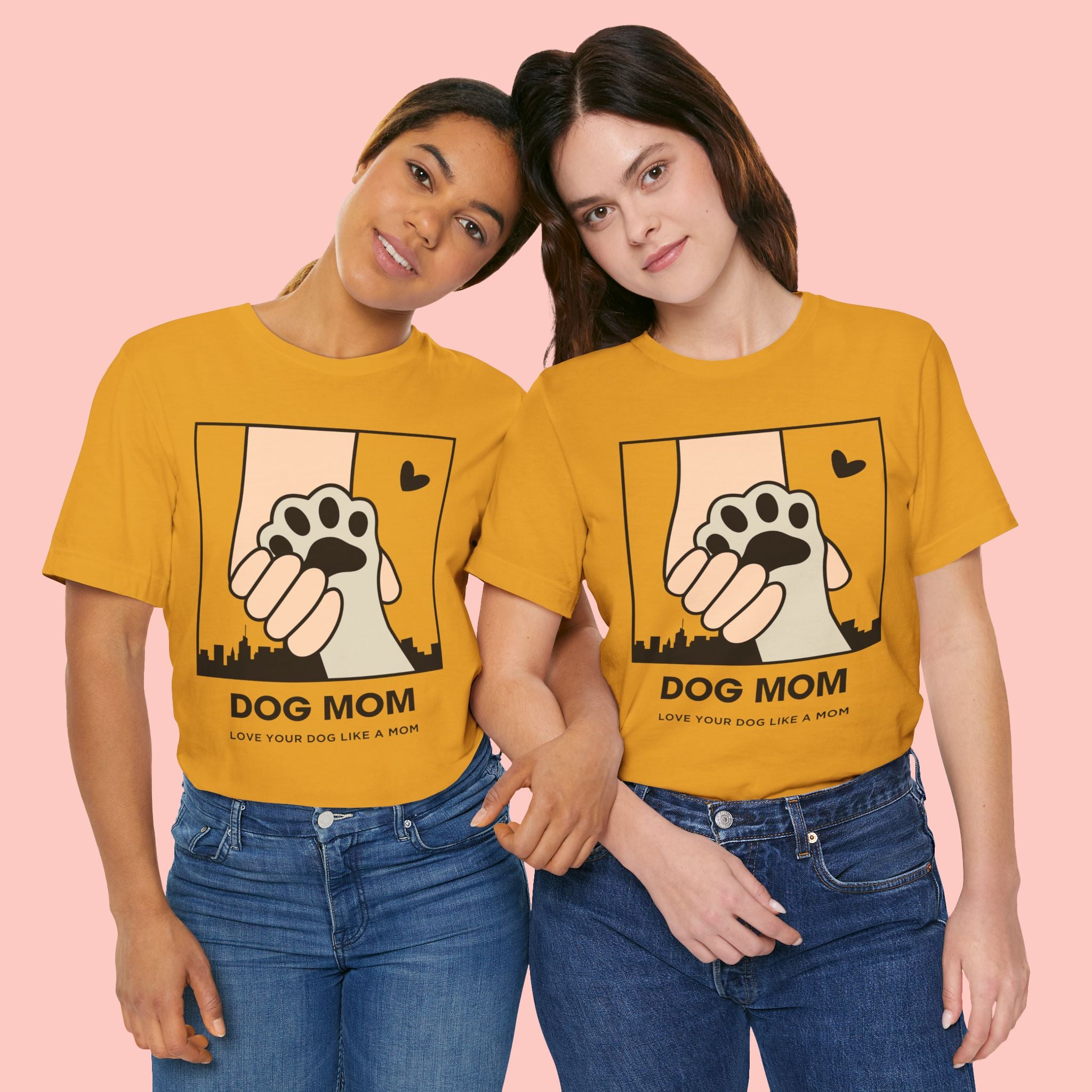 Dog Mom T-Shirt — "Love Your Dog Like a Mom" Paw Print Graphic