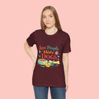 Less People More Dogs T-Shirt – Cute Dog Bowl & Bone Graphic Tee