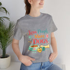 Less People More Dogs T-Shirt – Cute Dog Bowl & Bone Graphic Tee