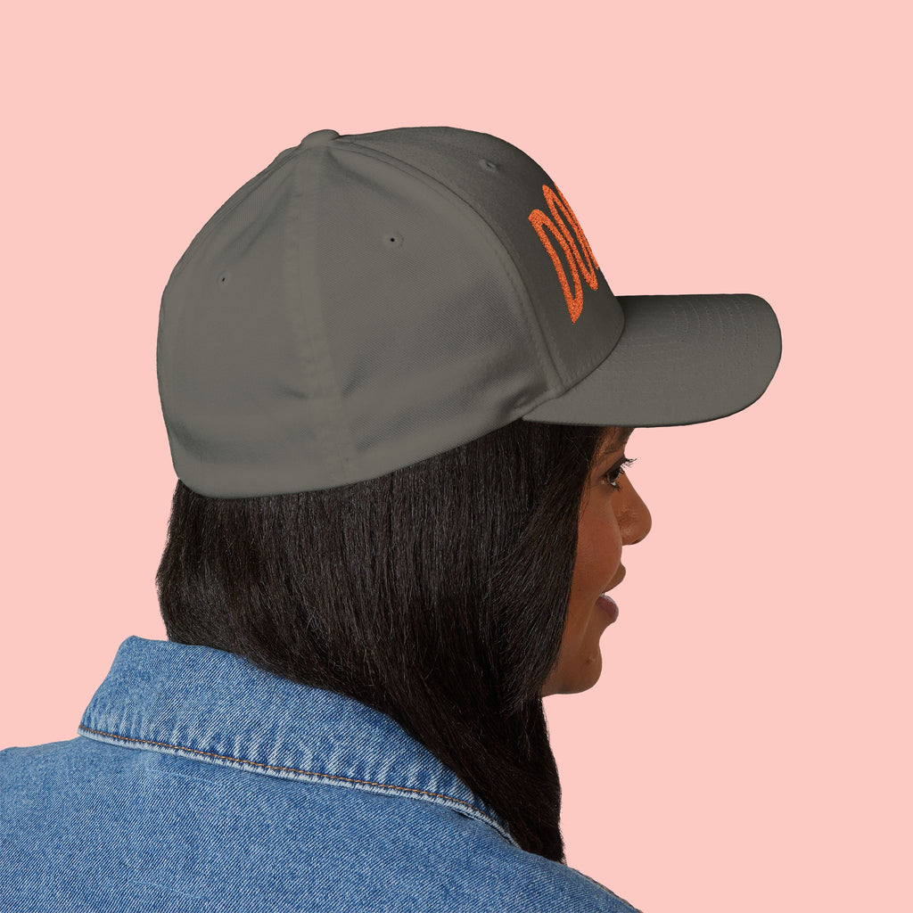 Dog Mom Embroidered Cap – White Structured Baseball Hat