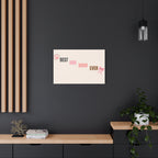 Best Dog Mom Ever Canvas Wall Art — Pink Paw & Bow Matte Stretched Canvas