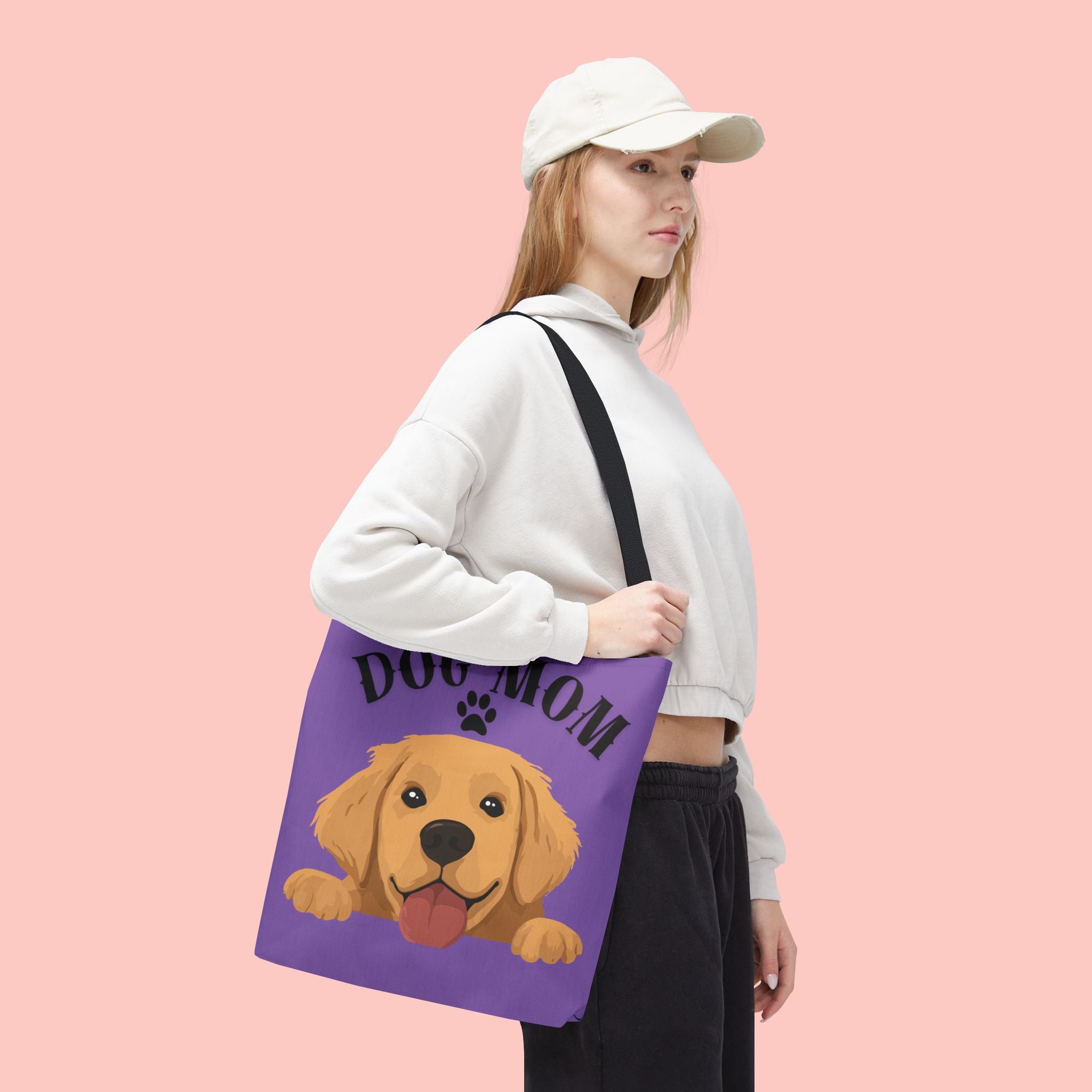Dog Mom Tote Bag — Cute Golden Retriever Paw Print All-Over-Print Tote