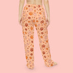 Women's Paw Print Pajama Pants — Cozy Peach Floral Loungewear
