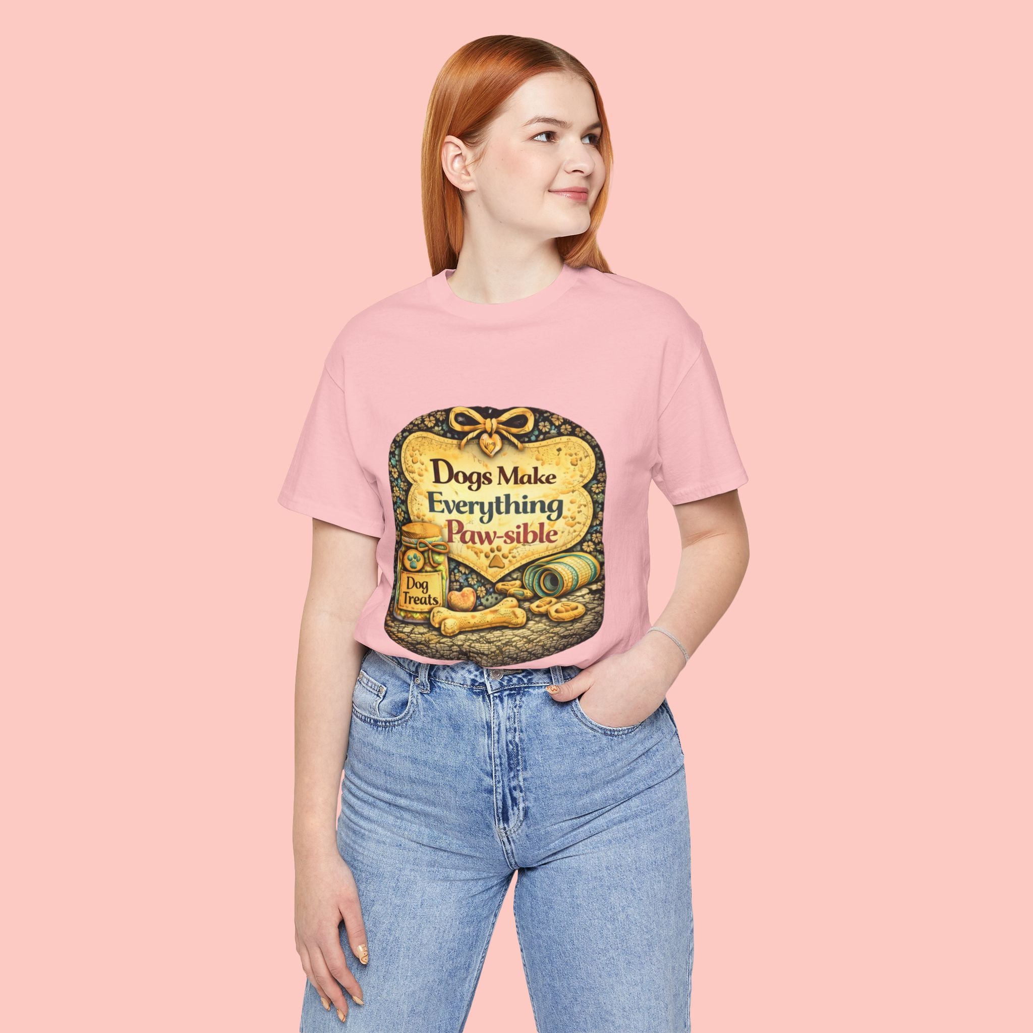 Dog Lover T‑Shirt – "Dogs Make Everything Paw‑sible" Vintage Pet Rescue Tee