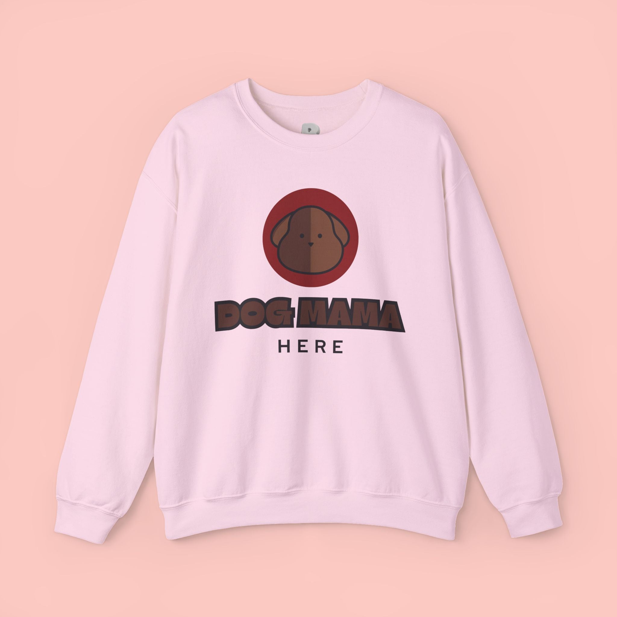 Dog Mama Crewneck Sweatshirt – Cute Brown Pup Graphic ‘Dog Mama’ Design