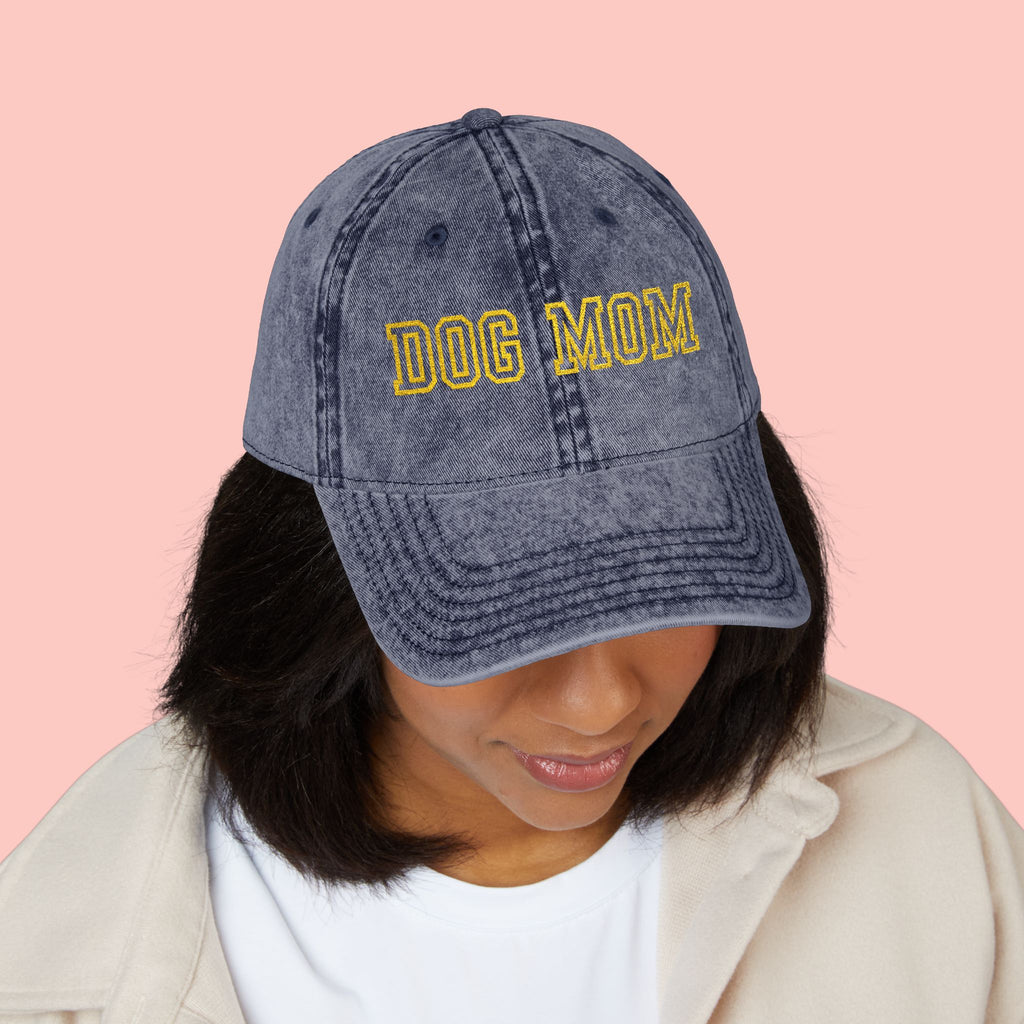 Dog Mom Vintage Embroidered Cap