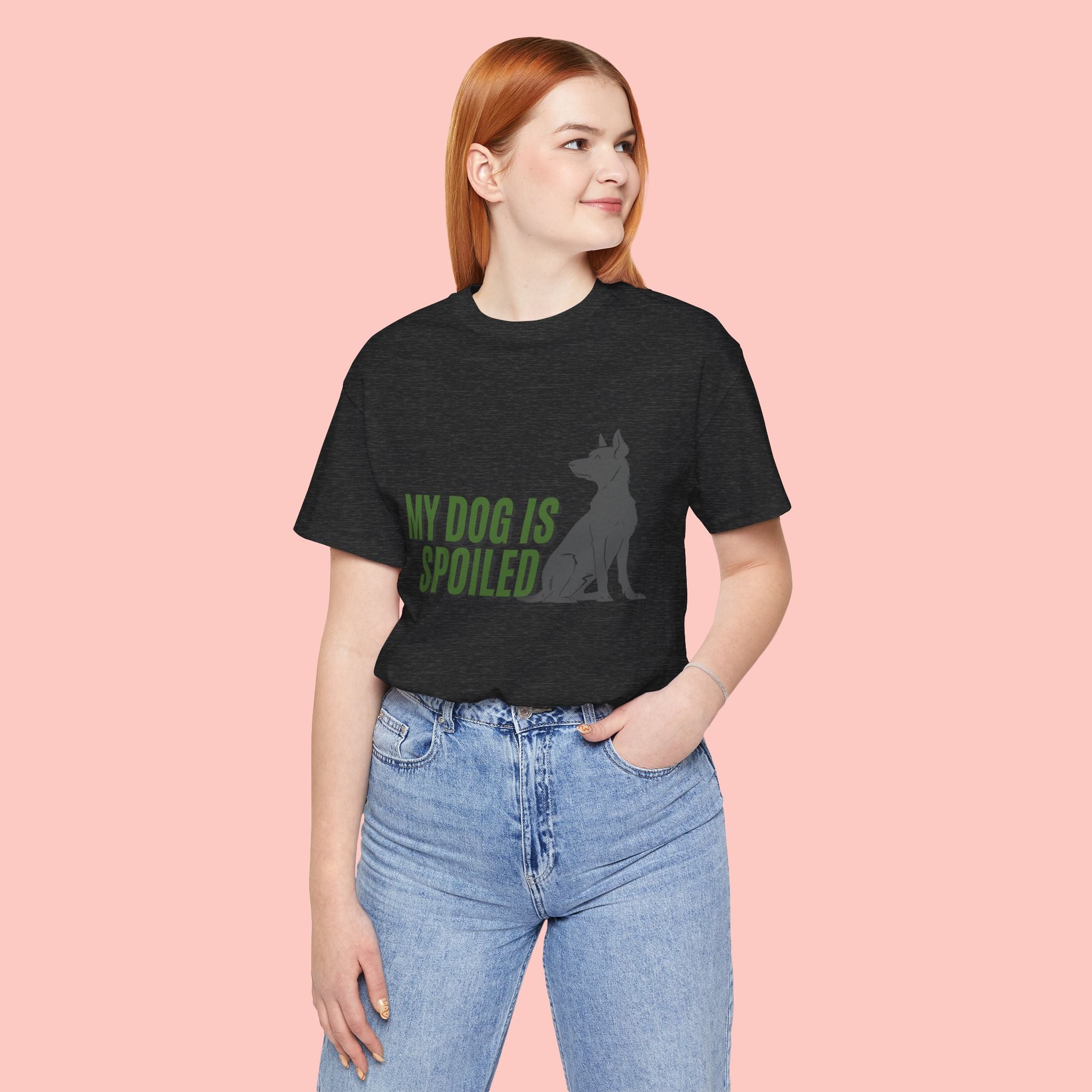My Dog Is Spoiled T‑Shirt — Funny Dog Lover Tee with Sitting Dog Graphic