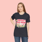 Proud Dog Mom Tee – Floral Retro Heart Design
