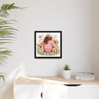 Dog Mom Canvas Print — Framed Matte Wall Art with Cute Dogs & Hearts