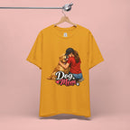Dog Mom T-Shirt - Cute Woman Hugging Golden Retriever Tee