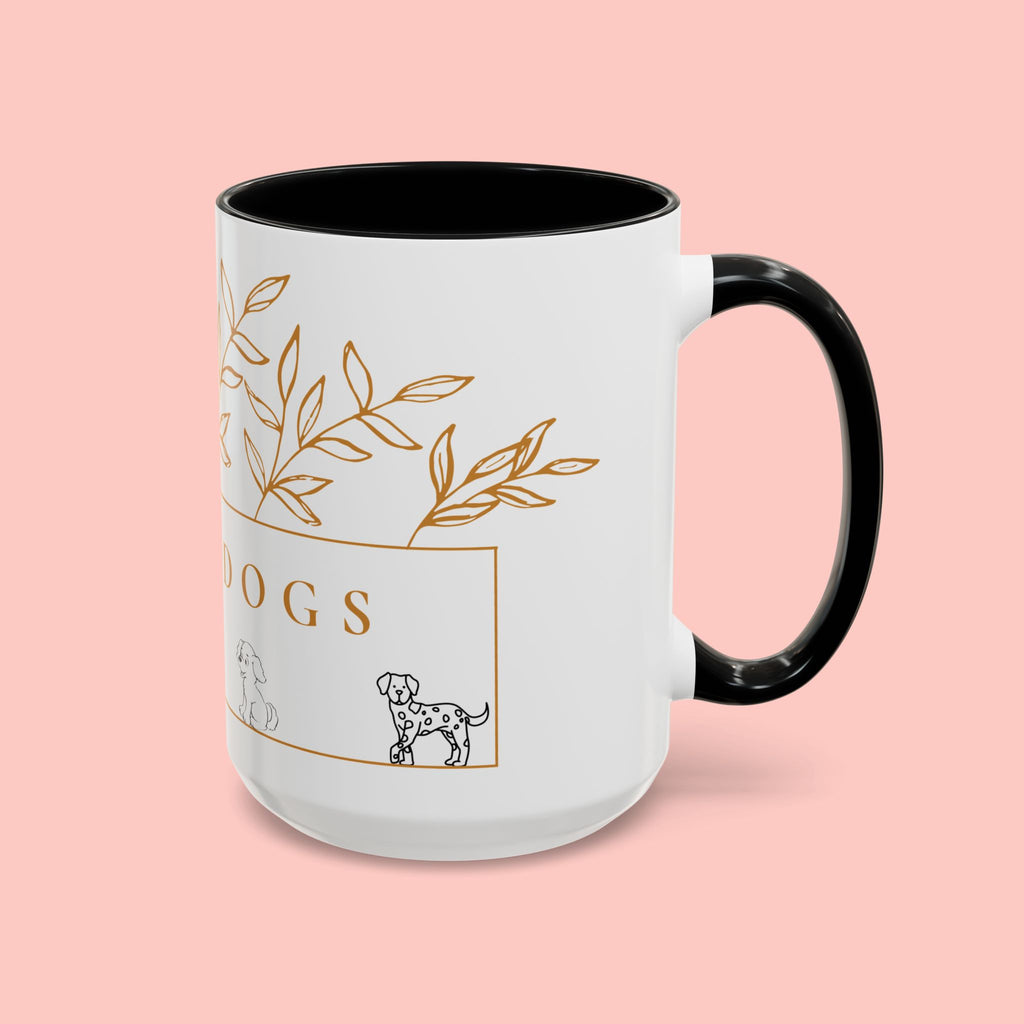 I Love Dogs Accent Coffee Mug — Gold Leaf Dog Lover Ceramic Mug (11oz & 15oz)