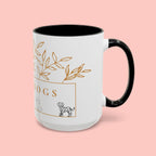 I Love Dogs Accent Coffee Mug — Gold Leaf Dog Lover Ceramic Mug (11oz & 15oz)