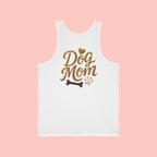 Dog Mom Tank Top - Gold Script with Paw & Bone Design