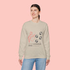 Dog Cuddle Crewneck Sweatshirt – Paw Print & Floral Cozy Pullover