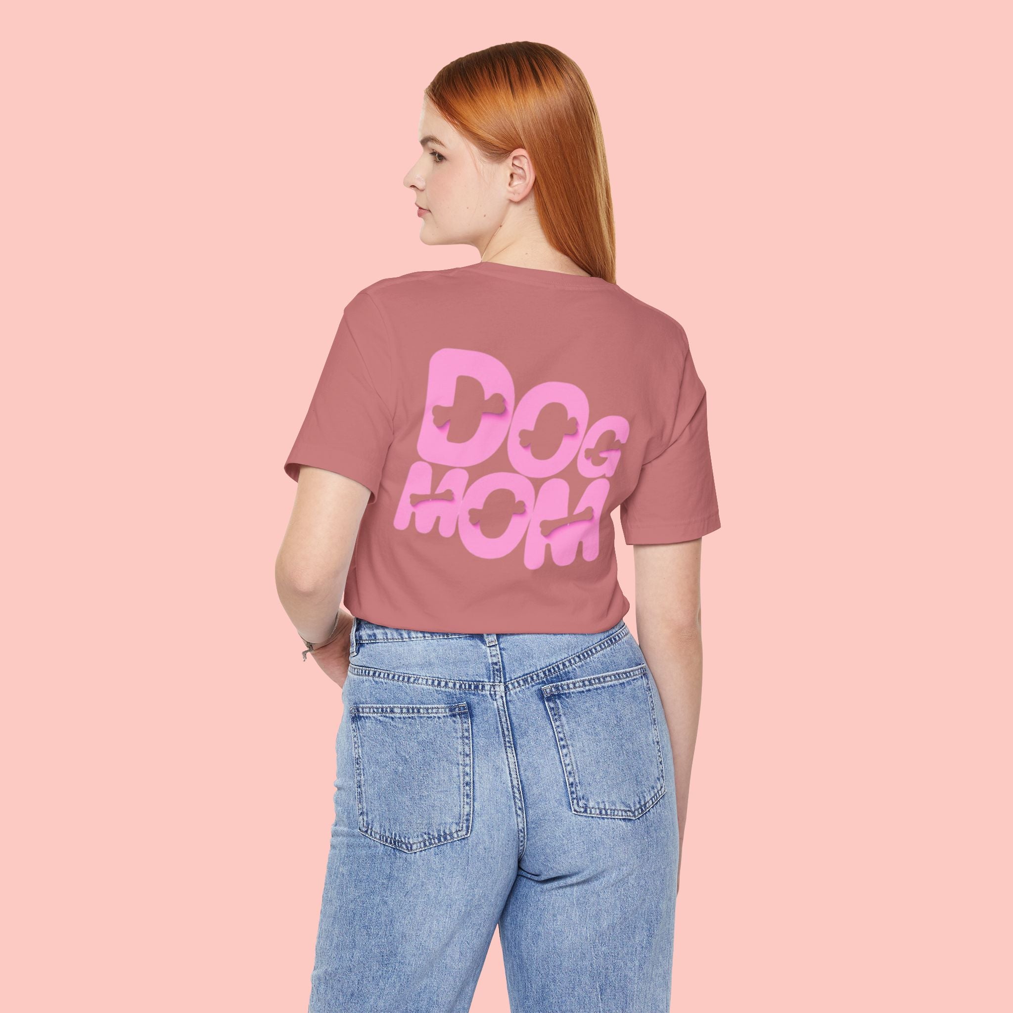 Dog Mom T-Shirt — Retro Pink Graphic Tee for Pet Lovers
