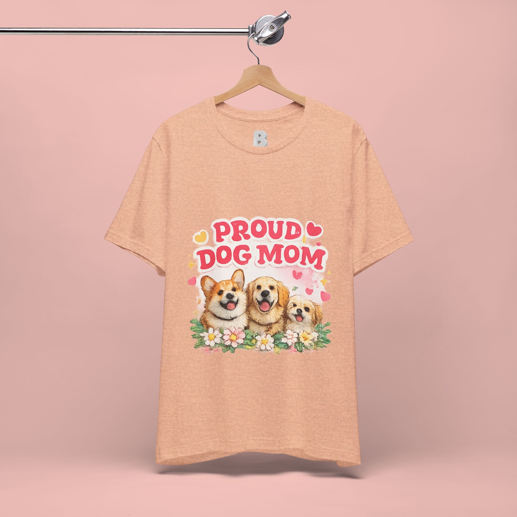 Proud Dog Mom T-Shirt — Cute Corgi & Golden Retriever Floral Tee for Pet Lovers