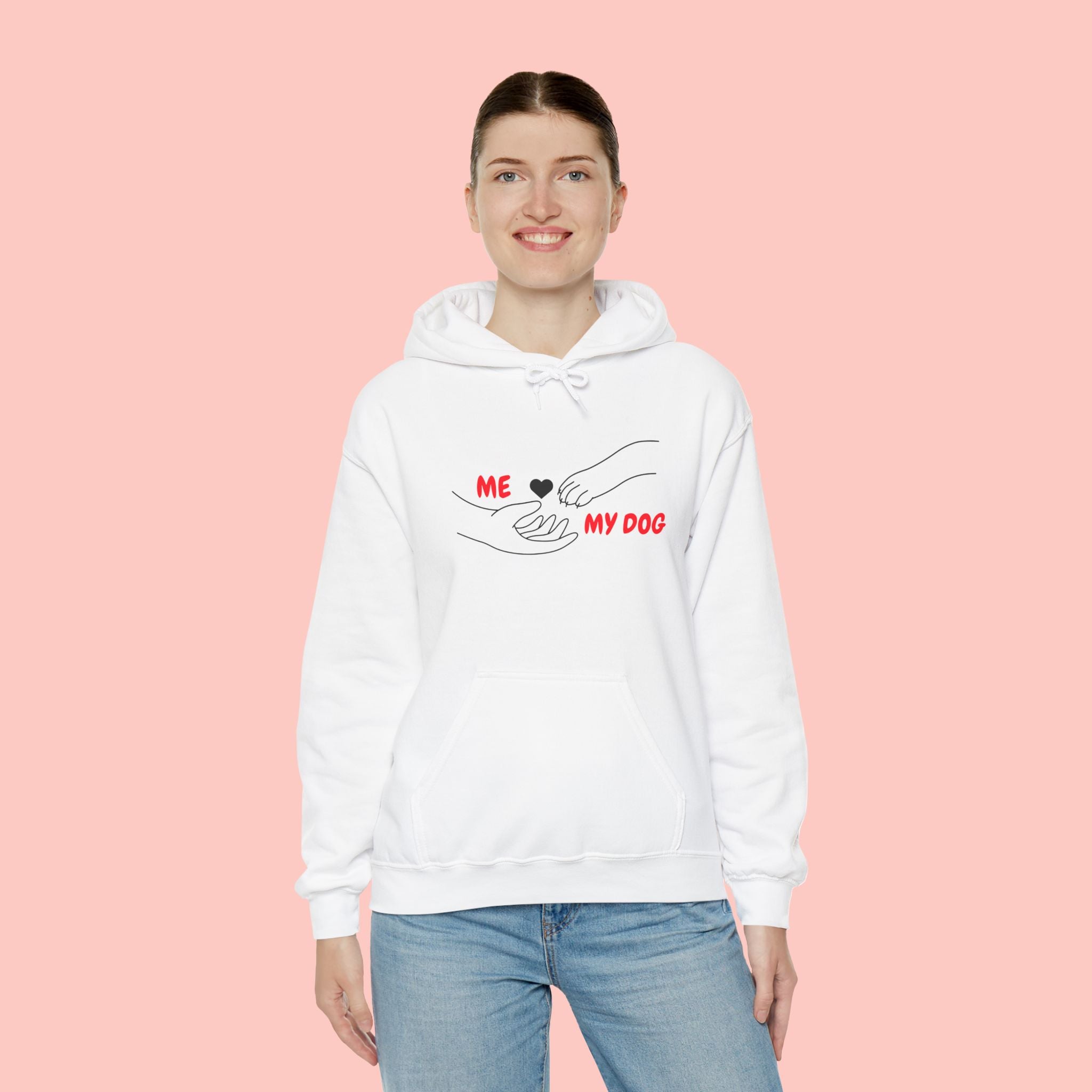 Dog Lover Hoodie - "Me  My Dog" Minimalist Paw Heart Sweatshirt