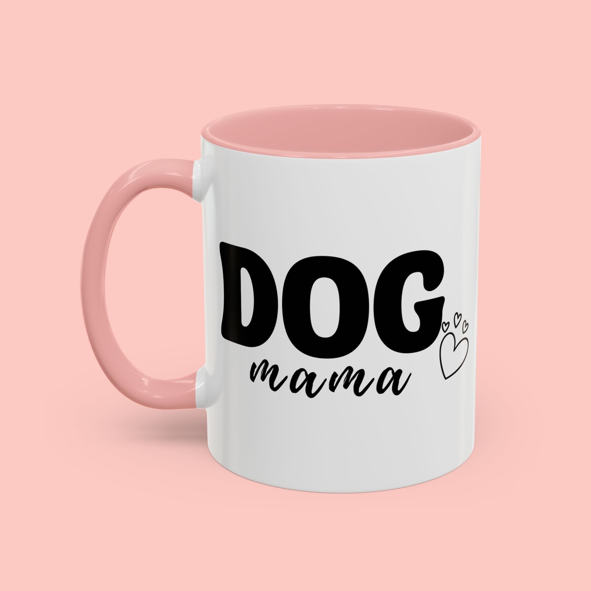 Dog Mama Accent Coffee Mug — Cute Black & White Pet Lover Gift (11/15oz)
