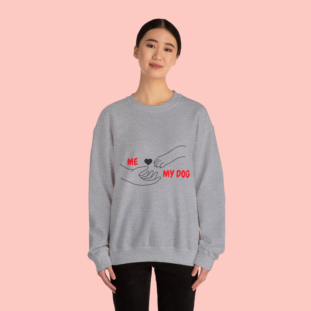 Dog Lover Crewneck Sweatshirt — "Me  My Dog" Minimalist Paw Print Design