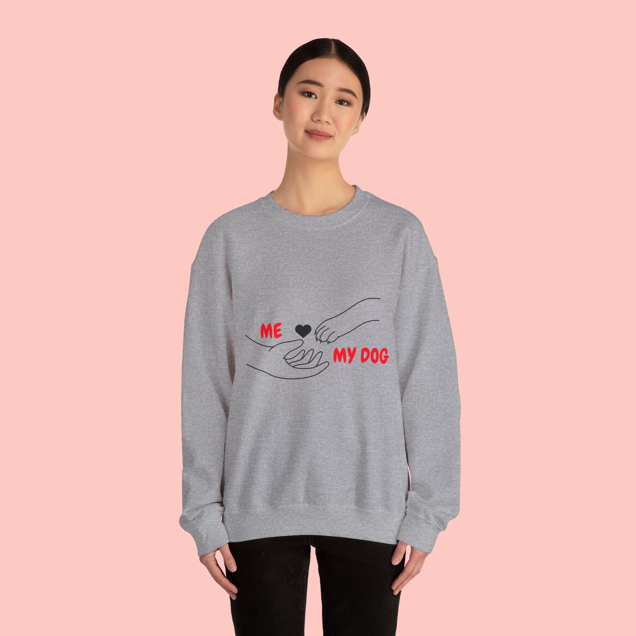 Dog Lover Crewneck Sweatshirt — "Me  My Dog" Minimalist Paw Print Design