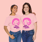 All Smiles Mom's Rules T-Shirt — Cute Pink Dog Graphic Tee for Moms & Pet Lovers