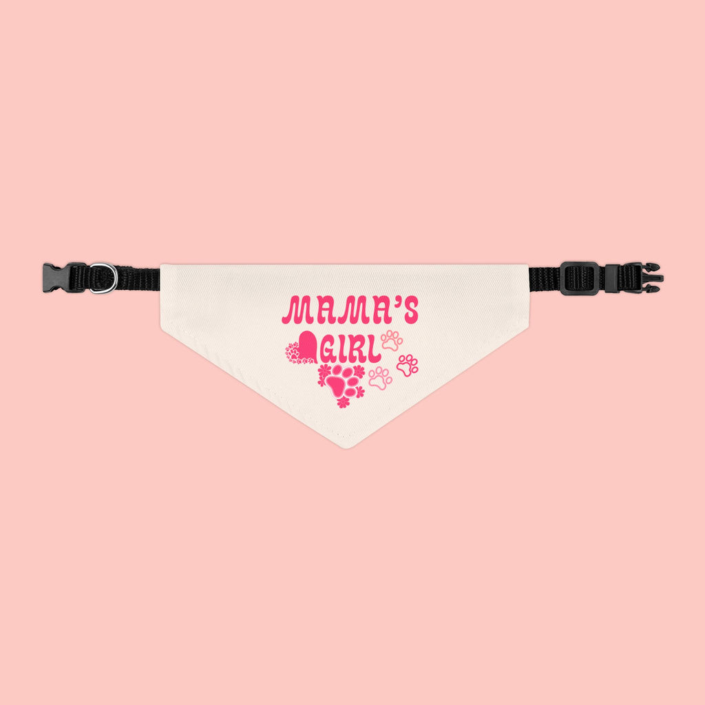 Pet Bandana — "Mama's Girl" Pink Paw Print Collar for Dogs & Cats