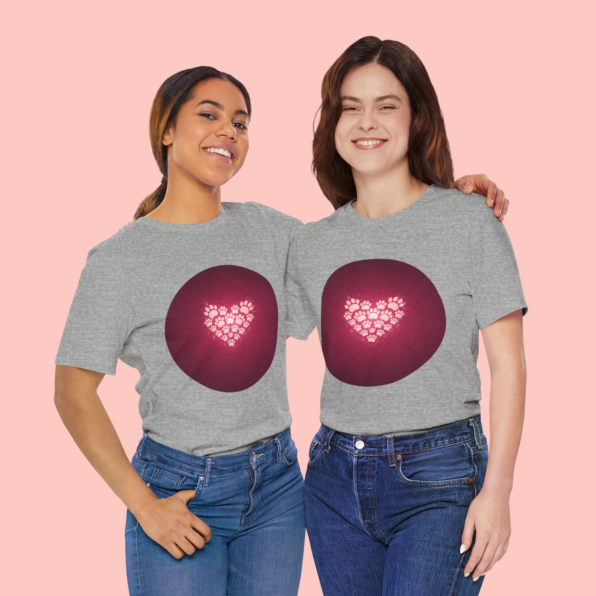 Paw Print Heart T‑Shirt — Cute Pet Lover Tee
