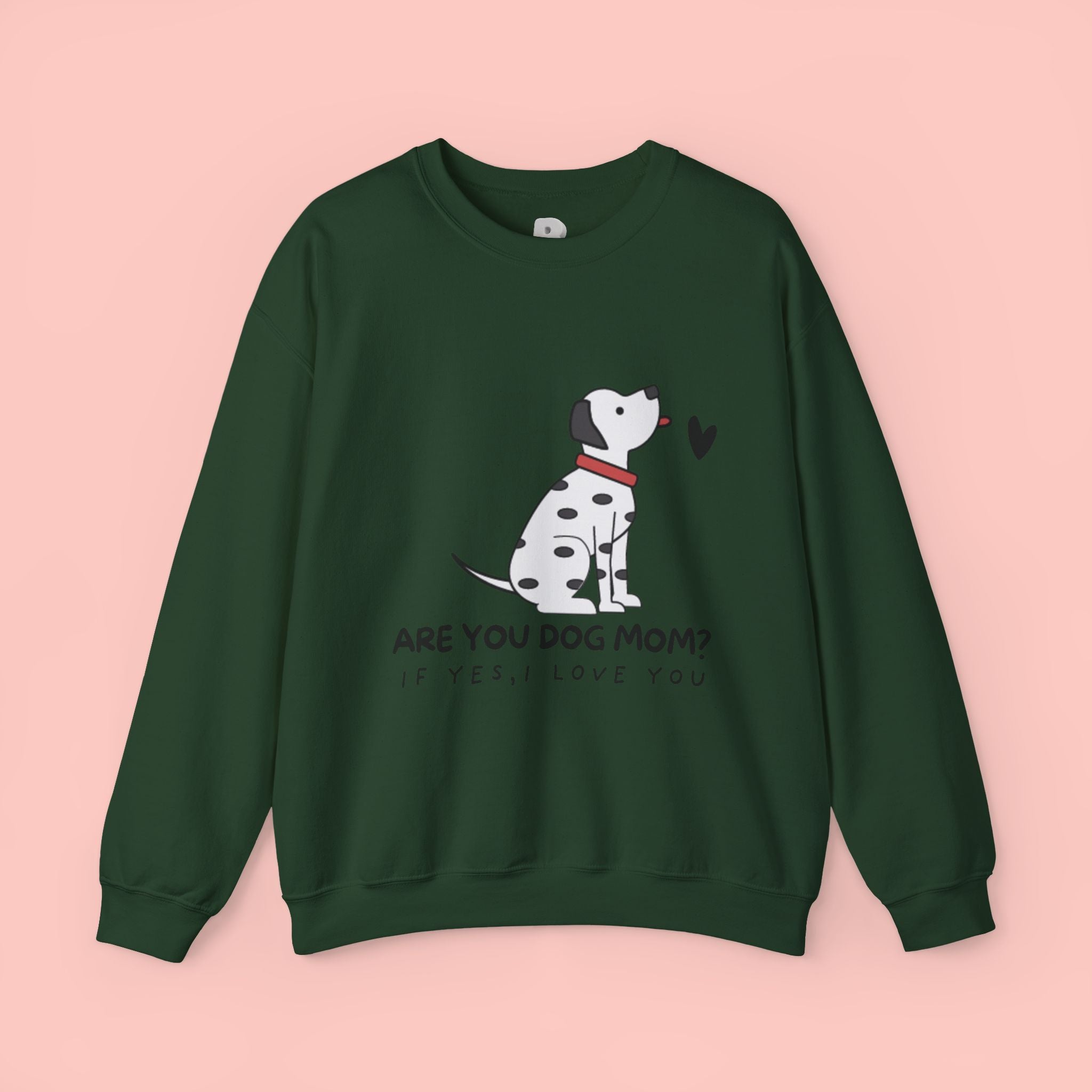 Are You Dog Mom? Cute Dalmatian Crewneck Sweatshirt for Dog Lovers