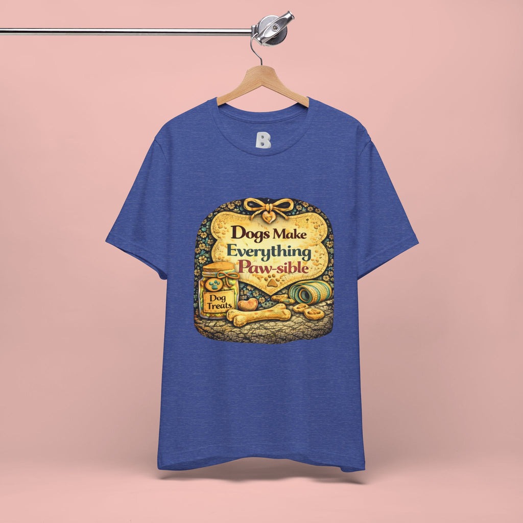 Dog Lover T‑Shirt – "Dogs Make Everything Paw‑sible" Vintage Pet Rescue Tee