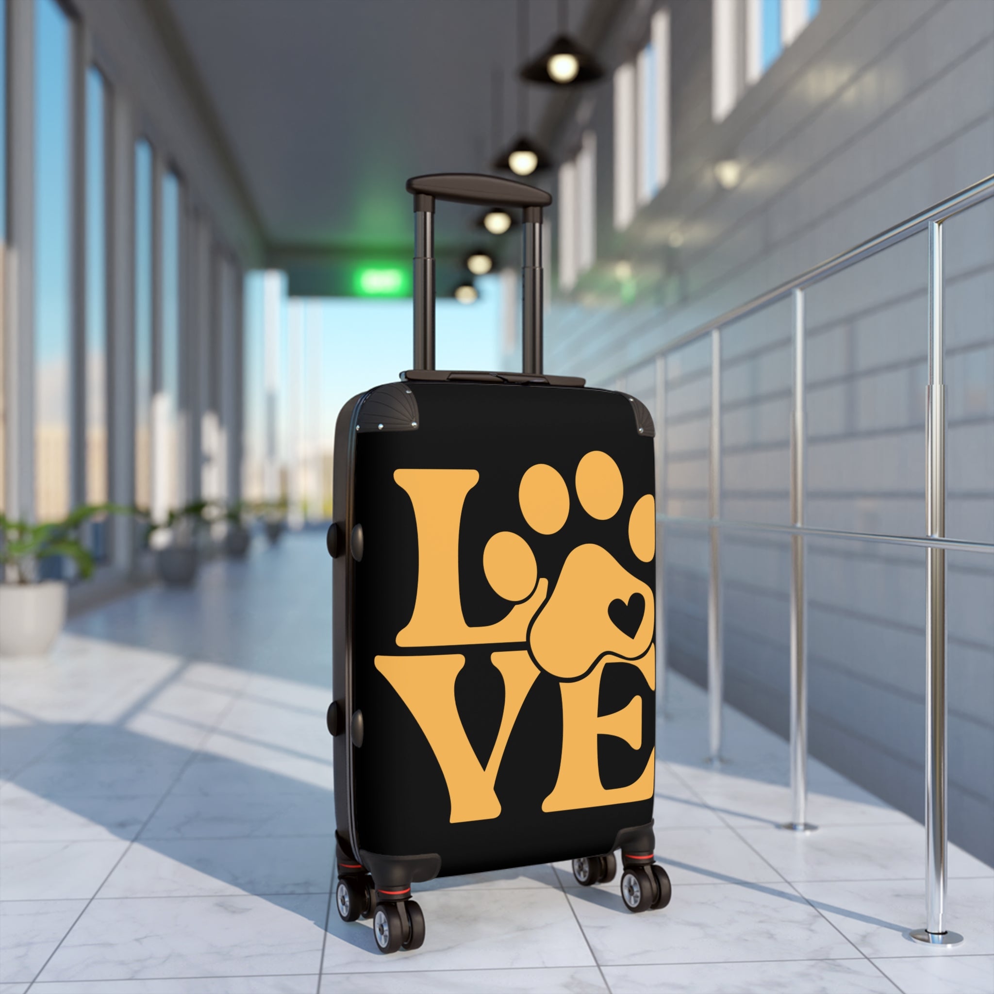 Pet Lover "LOVE" Paw Print Suitcase — Carry-On Luggage for Dog & Cat Owners
