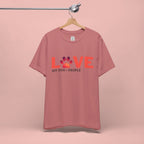 Dog Lover Tee - "LOVE My Dog > People" Paw Print Graphic T-Shirt