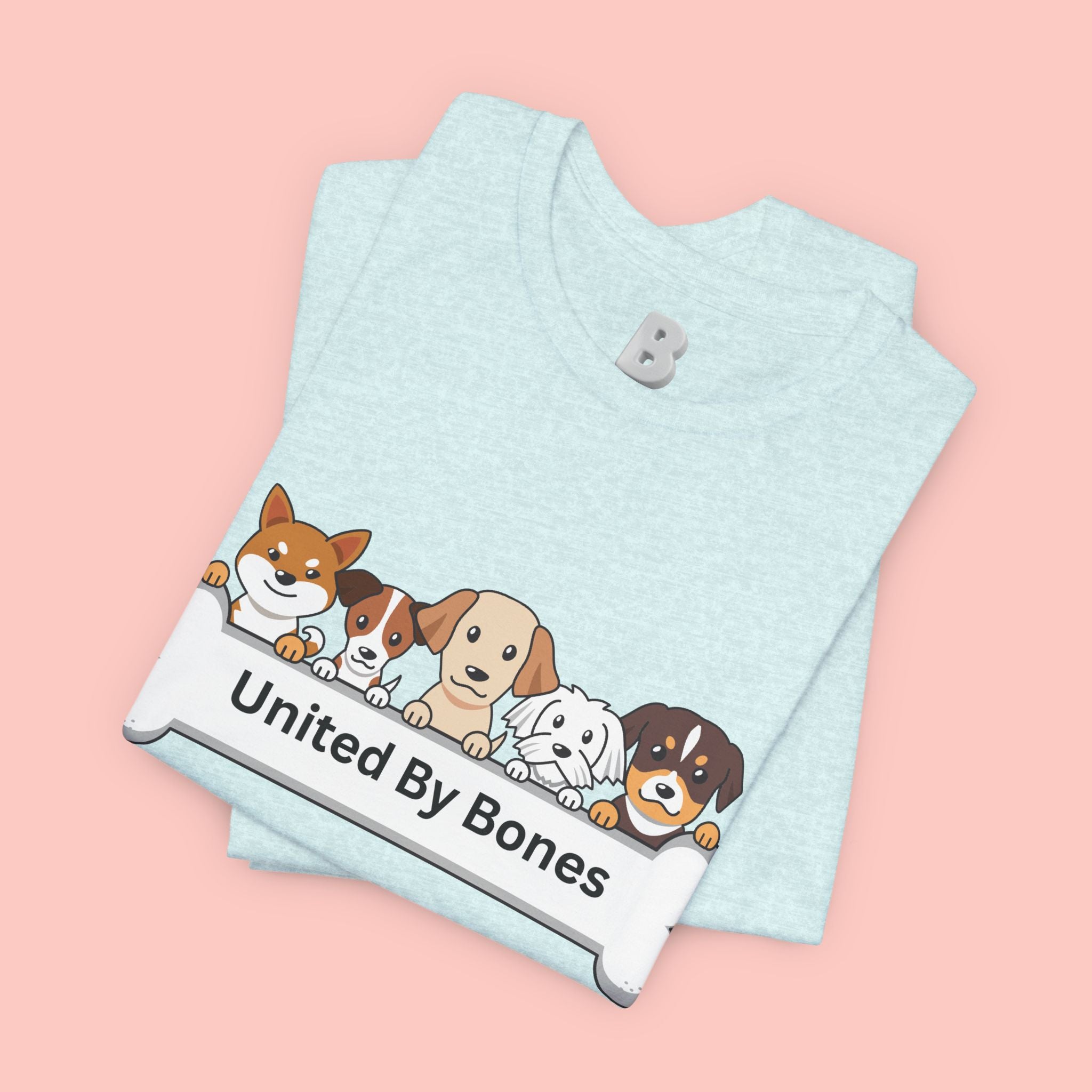 Dog Lover T‑Shirt — "United By Bones" Cute Cartoon Dogs Tee