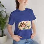 Dog Paw Floral T-Shirt — Cute Paw Print, Bone & Daisies Tee