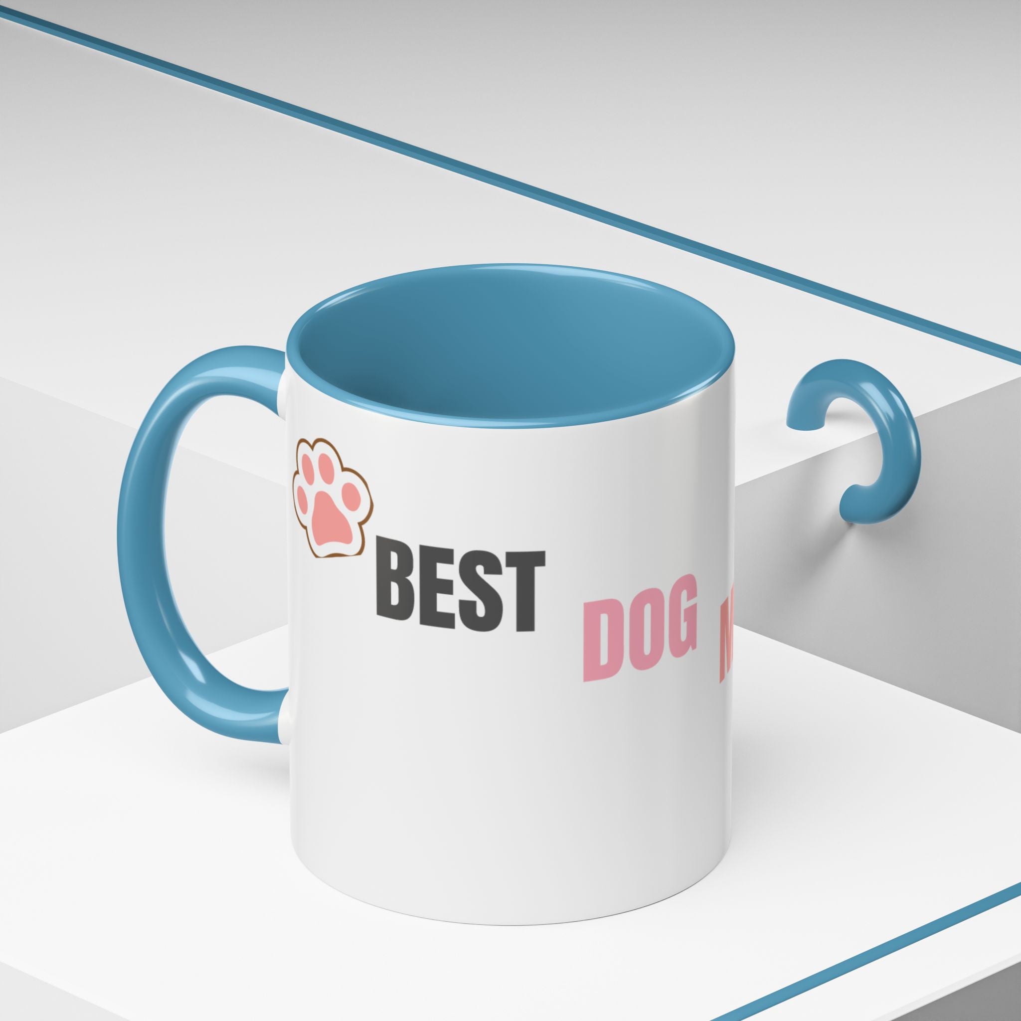 Dog Mom Coffee Mug — Best Dog Mom Ever Accent Ceramic Mug (11oz & 15oz)