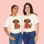 Dachshund Puppy Graphic T-Shirt — Cute Brown Dog Tee