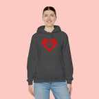 Heart Paw Hoodie — Cute Red Paw Print Animal Lover Sweatshirt