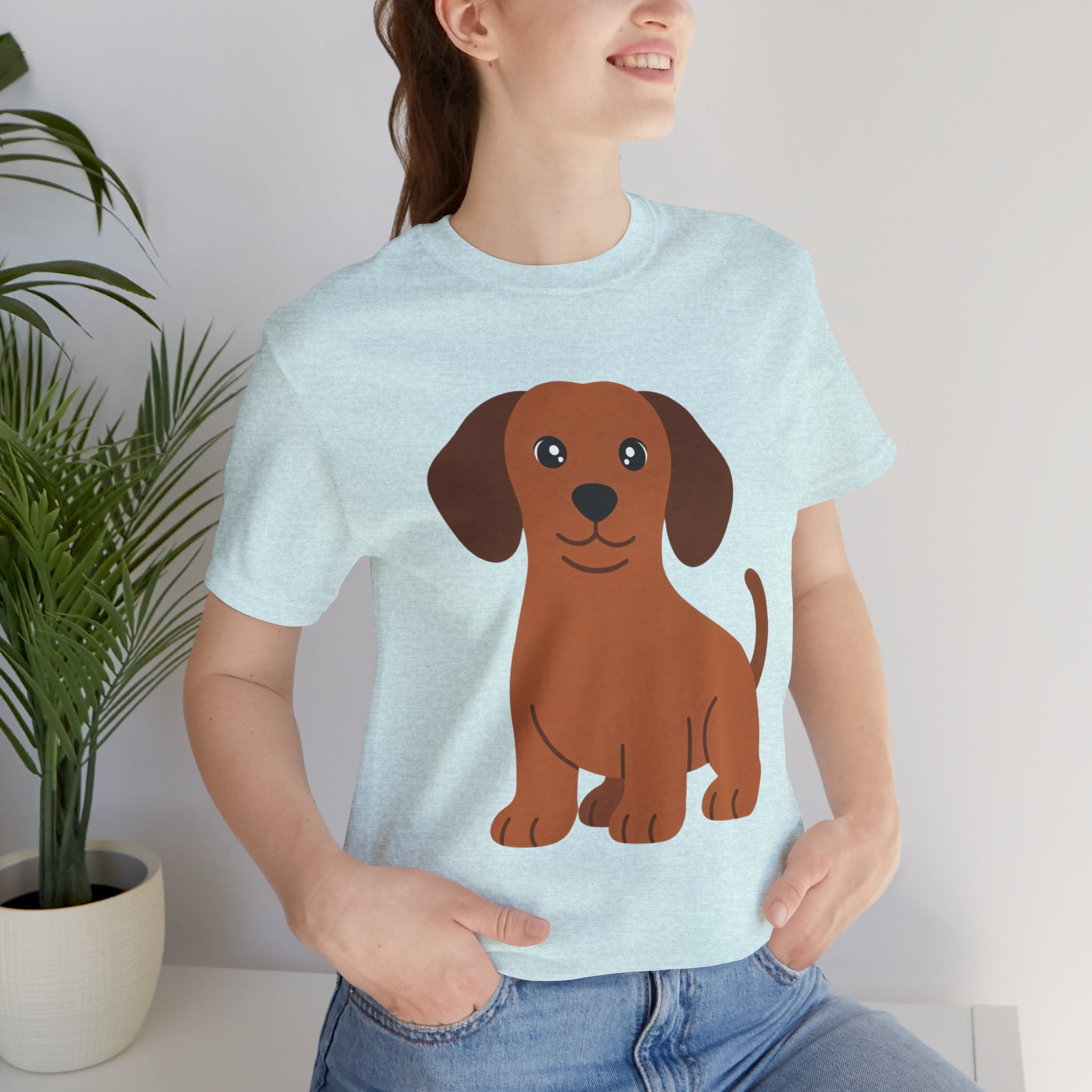 Dachshund Puppy Graphic T-Shirt — Cute Brown Dog Tee