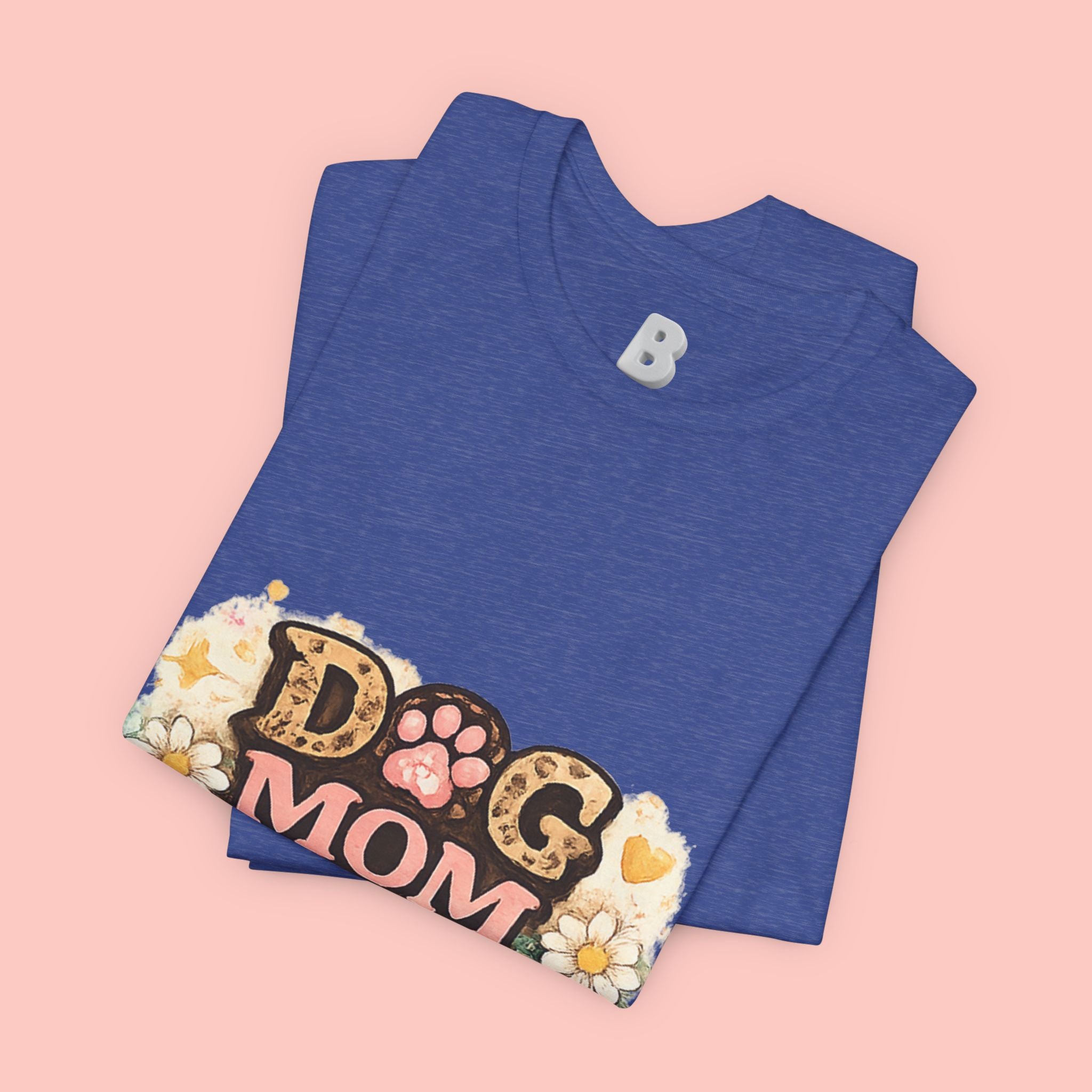 Dog Mom Forever T‑Shirt — Floral Paw Print Tee for Pet Lovers