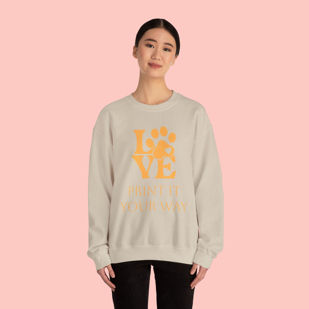 Love Paw Crewneck Sweatshirt — Pet Lover Graphic Sweatshirt