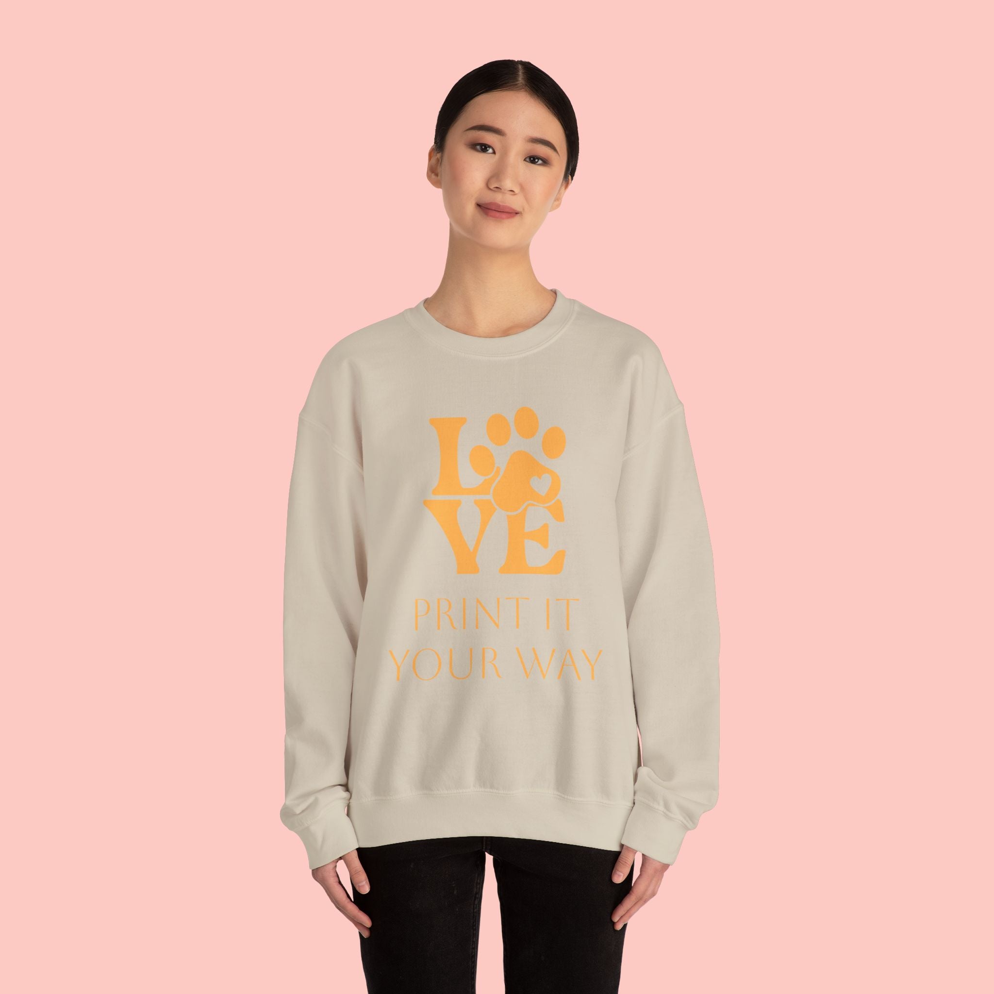 Love Paw Crewneck Sweatshirt — Pet Lover Graphic Sweatshirt