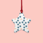 Bell Wooden Ornament with Paw Print & Bandage Pattern — Pet Memorial Holiday Decoration