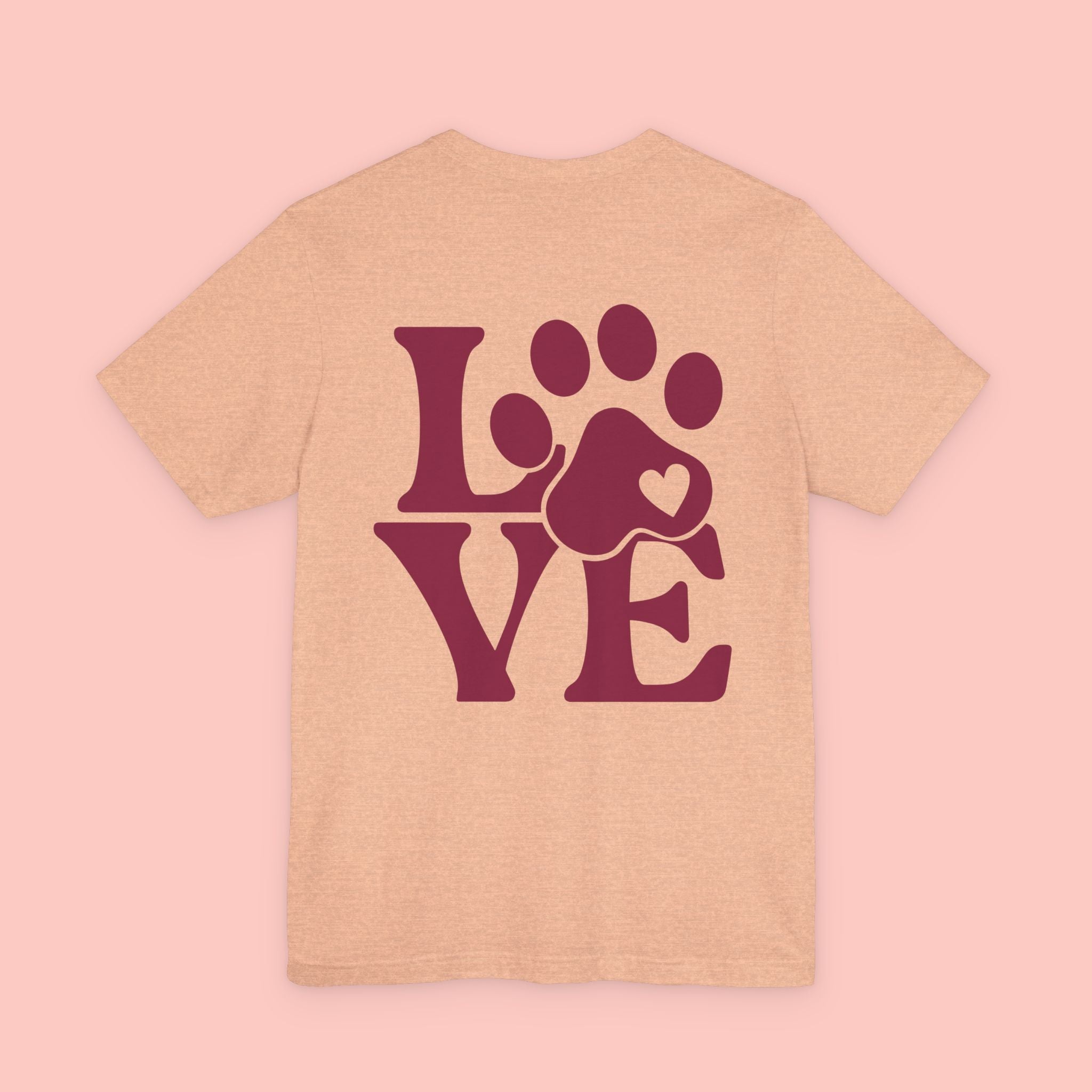 Dog Paw "LOVE" Tee - Pet Lover Graphic T-Shirt