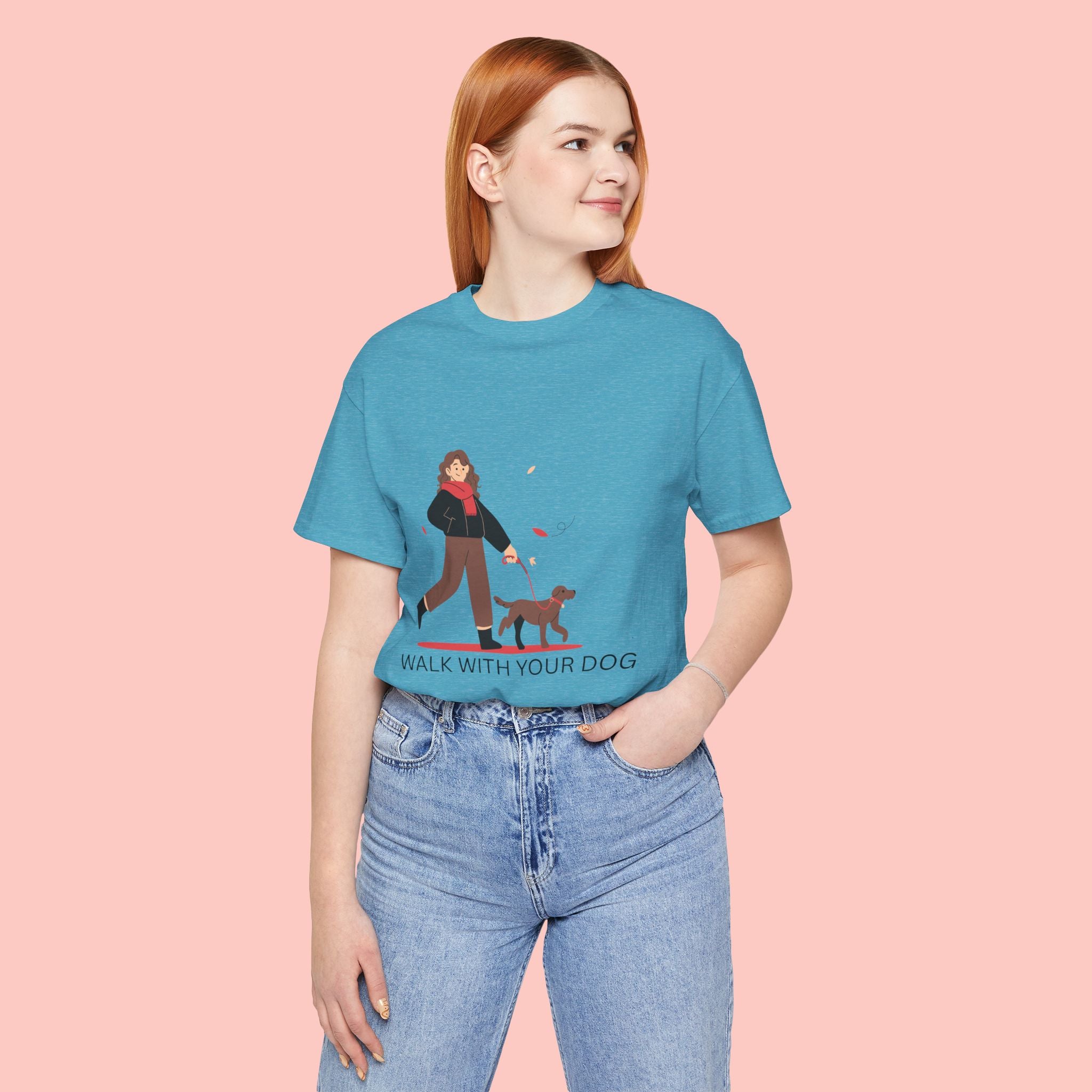 Walk With Your Dog Tee — Cute Dog Walking Graphic T-Shirt